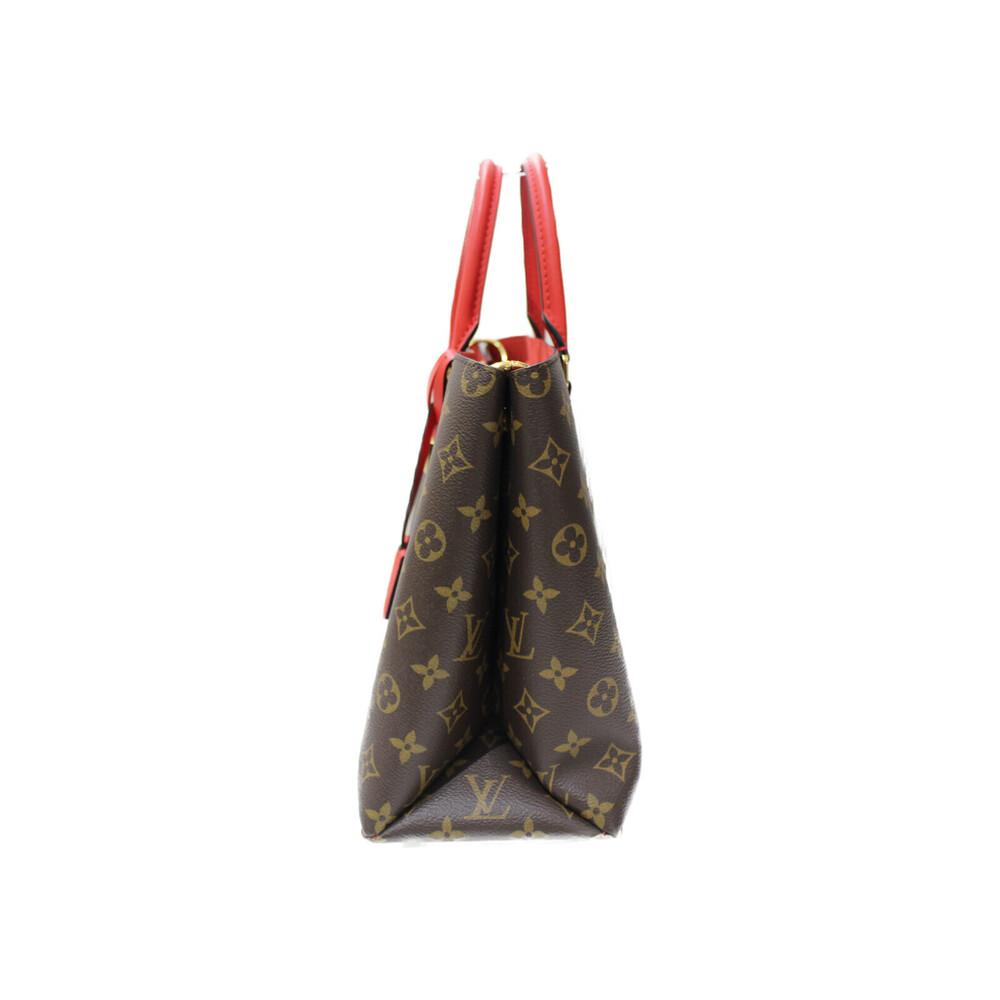 Louis Vuitton Handbag Tote Flower Bag Coquelicot Shoulder Red Monogram